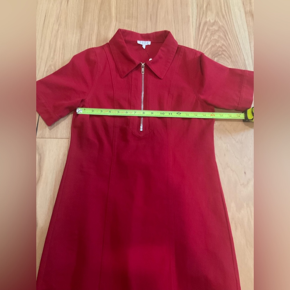 NWT TCEC Vibrant Red Zippered Dress, Size Medium - Picture 6 of 7